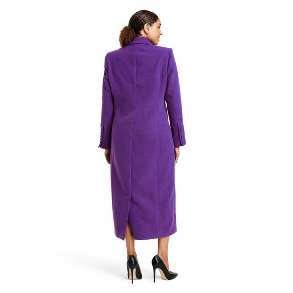 NWT Sergio Hudson x Target Purple Tailored Long Overcoat - Picture 4 of 7